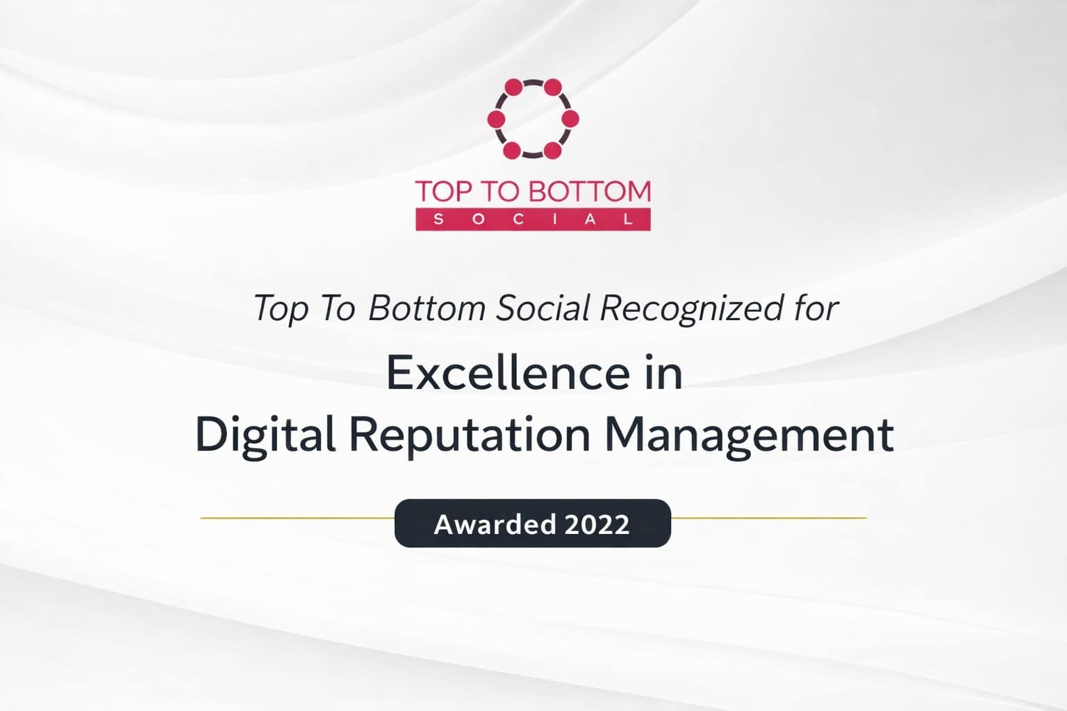 Top To Bottom Social Recognized for Excellence in Digital Reputation Mangement